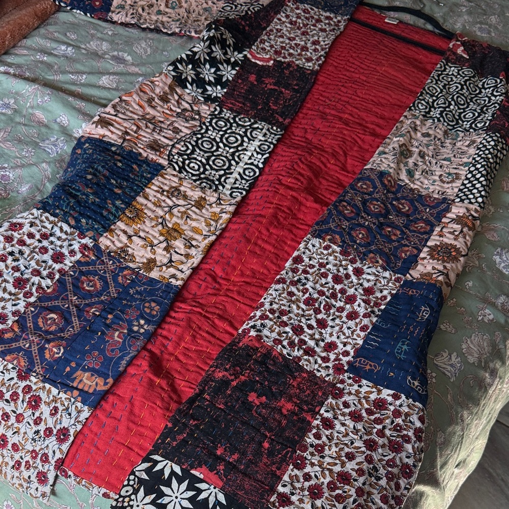 Colorful Patchwork Kimono Kantha Jacket Duster - image 4